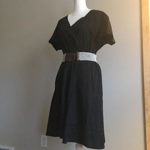 Tahari Woman Faux Wrap Midi Dress, Size 16